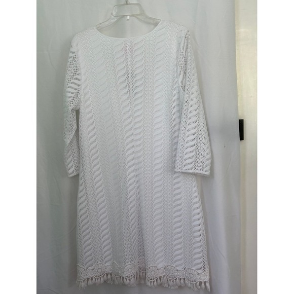 Lilly Pulitzer Seminole Dress XL Resort White Crochet Zebra Lace Cover Up - Picture 4 of 6